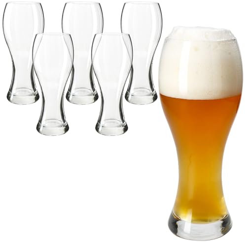 MamboCat 6er Set Weizenbiergläser klar 0,5 L I Weißbier-Glas mit schlichtem & klassischem Design I Hefeweizen I für Daheim, Gastro, Hotel, Restaurant & Bar