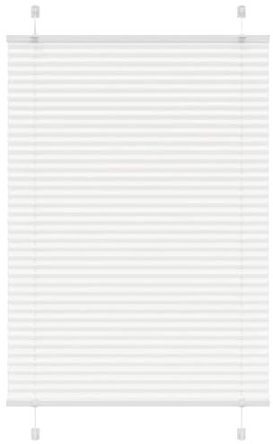 vidaXL Plissee Weiß 85x100 cm Stoffbreite 84,4 cm Polyester, Faltrollo, Klemmfix, Plisseerollo, Jalousie, Rollo, Plisseerollo für Fenster
