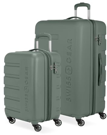 SwissGear 7366 Hardside Expandable Luggage with Spinner Wheels, Olive, 2-Piece Set (19/27), 7366 Hardside Expandable Luggage with Spinner Wheels