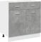 HOMTAKIE Armoire de Plancher à tiroir Gris béton 80x46x81,5 cm Aggloméré