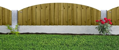 Dome Top Wooden Fence Panel, 6ft x 1ft Feather Edge Semi-Braced (3 Pack) | 52cm High x 183cm Wide, Arch Top, Treated Timber Vertical Closeboard, for Perimeter Boundary & Outdoor Privacy Fencing