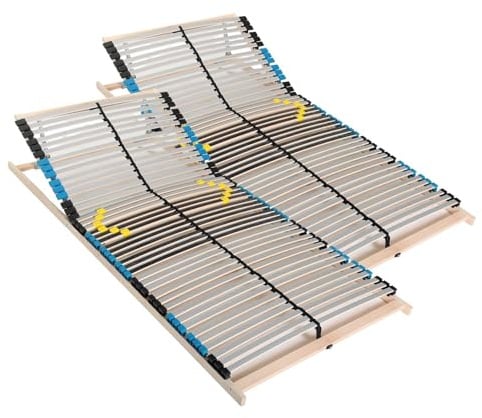 Stabiler Lattenrost 180x200, 42 Latten, Kopfteil verstellbar, 7 Komfortzonen, 6-fache-Härteregulierung, Made in Germany, Traglast bis 150Kg, Federholzrahmen, Lattenrahmen Buche, Lattenrost 180 x 200cm