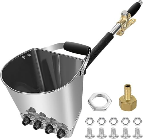 Máquina de Enlucido Neumática con 4 Boquillas – Pulverizador de Mortero, Cemento, Yeso y Cal – Pistola para Revestimiento con Tolva para Fachadas y Paredes Interiores
