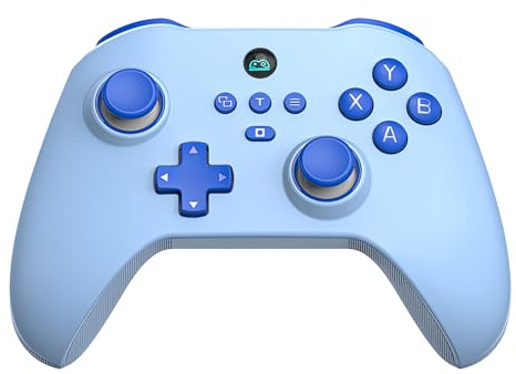 UHM Controller PC Wireless Gaming Controller mit PC Switch Handy iOS Android mit 2 in 1 Trigger & abnehmbare Hall Joystick & Mechanische Tasten, 6 Achsen Gyro Blau