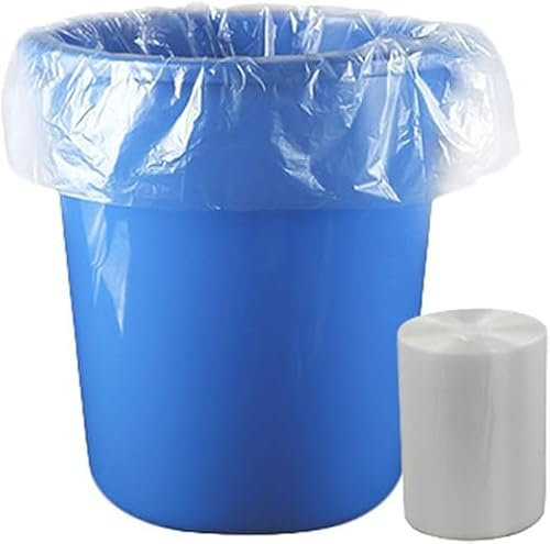 Sac Poubelle Transparent 30L X 100 | Sacs Poubelles Transparents | Résistant (14 µ) et Etanche | Poubelles Bureaux - Salle de Bains – Cuisine | Fermeture Lien à Nouer | Recyclable
