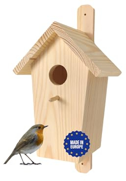 GoodFreshDecor Nistkasten für Vögel für Draußen Vogelhaus zum Aufhängen 30,5 x 14 x 12 cm Kiefernholz Fichtenholz Natur