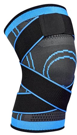 Fefod Rodilleras Menisco y Ligamento, Rodillera de Compresión, Deportiva Ajustable Rodillera para Hombre y Mujer, Rodilleras Transpirable y Antideslizante para Correr, Deportes y Artritis, L