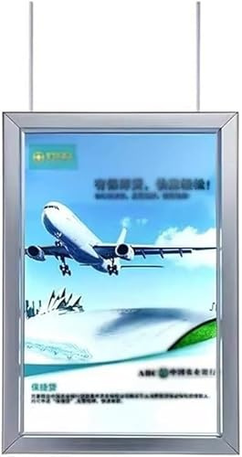 LVSEWOA Doppelseitiger, ultradünner LED-Leuchtkasten für den Außenbereich, projiziert Werbetafel, personalisierter Werbekasten (D-Silber, 60 x 90 cm)