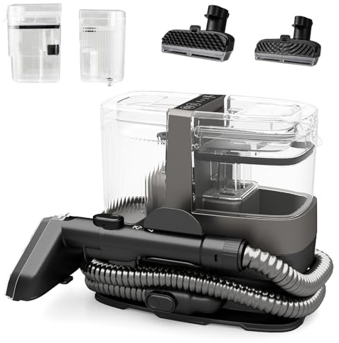 COSTWAY Shampouineuse Canapé de 1800W, Nettoyeur de Tapis avec Nettoyage à la Vapeur Stérilisation l'Eau Froide et Chaude, Aspiration Puissante de 17 kPa, avec Accessoires pour Canapé Tapisserie