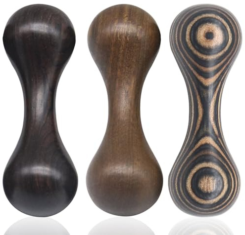 Finger Fidget 3-Pack – Wooden Knucklebone Stress Relief Toy for Adults | Desk Fidget for Anxiety, Cool Office Gadget, Gift for Men & Teens, Quiet Hand Fidget