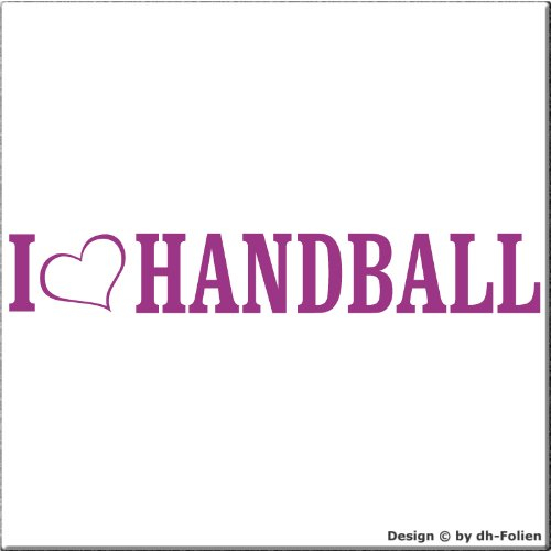 cartattoo4you® AL-00682 | I Love (als Herz) Handball | Autoaufkleber Aufkleber Sport Sticker Farbe Hellviolett, glänzend 20 x 3 cm Waschstrassenfest Motiv Copyright by dh-Folien