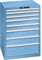 LISTA Schubladenschrank 36x36E 717x725x1000mm Key Lock RAL 5012 8 Laden 75kg