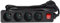 Perel Bloque multiplicado con Interruptor, 4 capturas con Tierra Francesa (Tipo E), 1.5 m, 3g1.5, Uso Interior, Negro