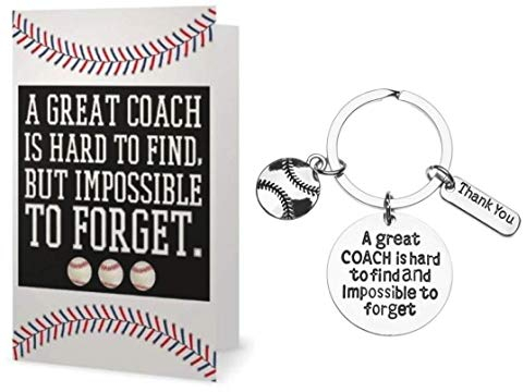 Baseball-Coach Schlüsselanhänger & Karte, Baseball-Coach Geschenke, toller Coach ist schwer zu finden Coach Schlüsselanhänger für Männer und Frauen