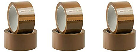 Nastro adesivo imballaggio 6 rotoli silenzioso 50mm x 132m avana Nastro Imballaggio Traslochi Uso Manuale e con Dispenser