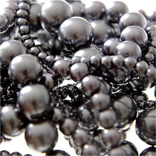 Présentoirs pour Bijoux Perles nacrées 12 mm en Verre de bohême Couleurs Vives Lot de 10 Gris