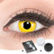 Farbige Kontaktlinsen gelb zu Fasching Karneval Halloween 1 Paar gelbe Crazy Fun 'Yellow' kontaktlinsen mit Behälter - Topqualität von 'Glamlens' mit Stärke -2,50