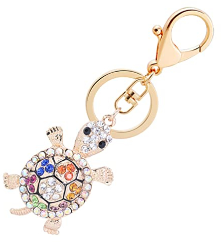 Mode Kristall Schildkröte Keychain Schlüsselanhänger Schlüsselanhänger Tasche Anhänger Handtasche Schmuck (bunt)