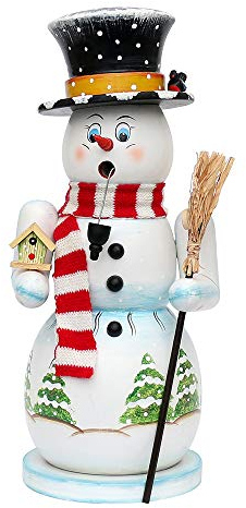 Deko-Geschenke-Shop XXL Räuchermann Räucherfigur Schneemann Toni mit Vogelhaus 50 cm Color NEU 40689