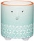 KitchenCraft Small Indoor Plant Pot, Decorative Floral Face Design, Ceramic, Green / White