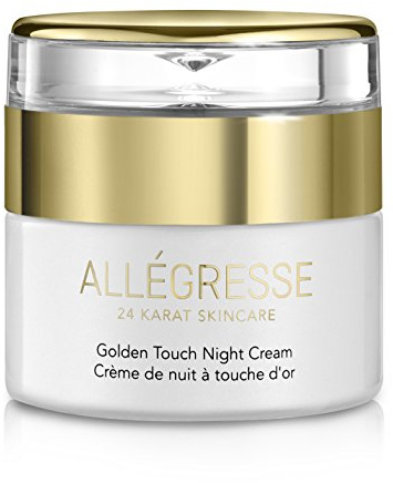 ALLÉGRESSE 24 KARAT SKINCARE Golden Touch Nachtcreme – Anti-Falten Pm Feuchtigkeitscreme für Gesicht und Hals – Anti-Aging – Antioxidantien – Peptiden-Komplex für feine Linien – 50 ml