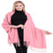 CJ Apparel Rosa 100% Kaschmir Zweilagige Schals Pashmina Handgemacht in Nepal Schultertuch Schal Umschlagtuch NEU