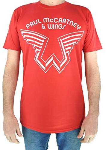 Band Monkey Paul McCartney Mens Fashion T-Shirt-McCartney Wings Logo Red