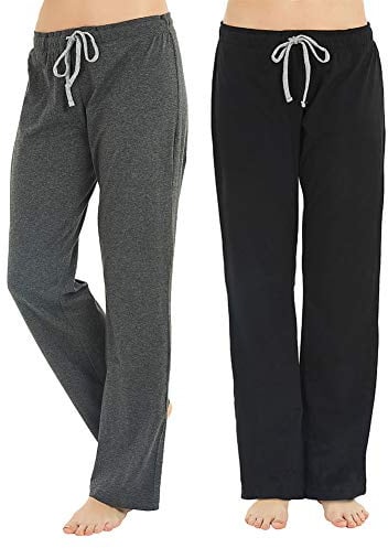 U2SKIIN 2 Pack Pajama Pants for Women Soft, 100% Cotton Comfortable Womens Lounge Lightweight Sleep Pj Bottoms
