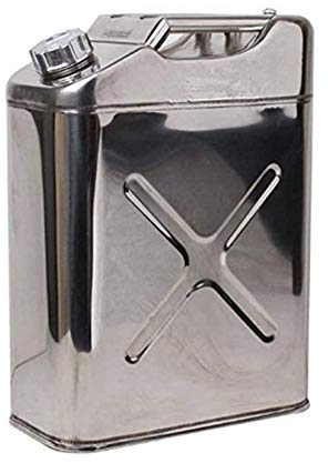 A&DW 20L Kanister Metall-Auto-Motorrad Benzin Gas Diesel Benzin Kraftstoffkanister Tankcontainer Edelstahl Jerrycan