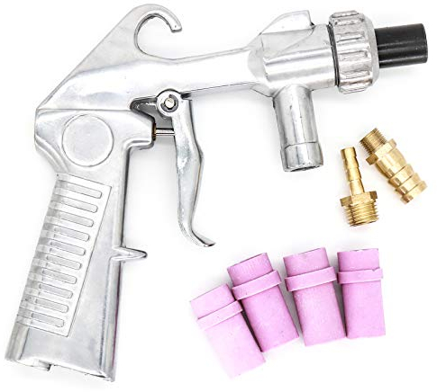 Sandstrahlpistole Air Sand Blaster Siphon Feed Strahlpistole Düse mit 4 Stück Keramikspitzen
