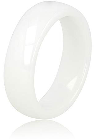 My Bendel Unzerbrechlicher Keramikring weiß 6 mm- Keramikring für Frauen - Ring ist unzerbrechlich und verfärbt sich nicht - Bleibt glänzend und krazt nicht - mit Luxuriösen Geschenkverpackung