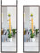 COSTWAY Miroir à Suspendre sur Porte avec Crochets de Suspension Réglables en Hauteur, Idéal pour Gain de Place 36,5 x 107 CM (Marron)
