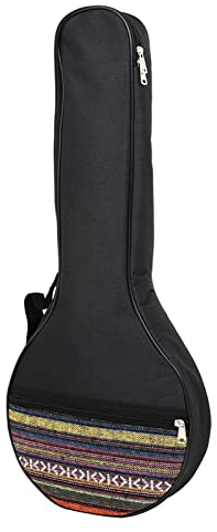 Xuanshengjia 4-String Banjo Case, Banjo Gig Bag Gepolsterter Rucksack, Musikinstrument Aufbewahrungstasche, Banjo Schutzhülle Schwarz