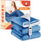 Mia&Coco Electric Heated Blanket Throw Flannel Sherpa Fast Heating 180x130cm, 10 Heat Levels & Up-to-9-Hours Auto-Off Timer & LED Display, for Home Office Use, Machine Washable, ETL Certified, Blue