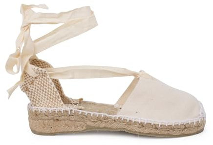 Pisamonas Valencianische Espadrilles Für Mädchen, Einfarbig Größe 35 Farbe Rohweiß