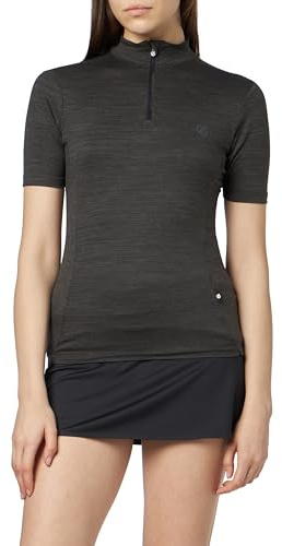 Dare 2b Pedal Through It Damen-Radsport-T-Shirt Q-Wic Plus leichtes Material mit geruchsabweisenden und reflektierenden Druckdetails - halber Belüftungsreißverschluss - Sport-T-Shirt
