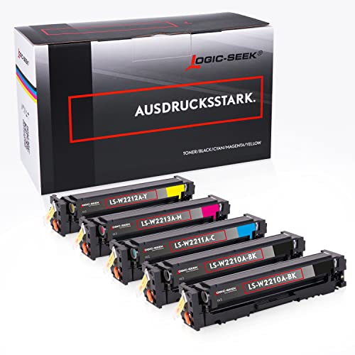Logic-Seek 5 Toner [MIT CHIP] kompatibel für HP 207A W2210A - W2213A für Color Laserjet Pro M255dw M255nw MFP M282nw MFP M283cdw MFP M283fdn MFP M283fdw