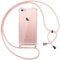 Pnakqil Mobile Phone Chain Case for iPhone 6/iPhone 6S 4.7 Inch Mobile Phone Case with Cord Necklace Cord Airbag Anti-Fall Bumper Soft Silicone Protective Case Compatible with iPhone 6S, Rose