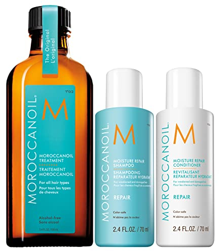 Moroccanoil Moisture Regenerierendes Shampoo und Conditioner 70ml mit Behandlung 100ml