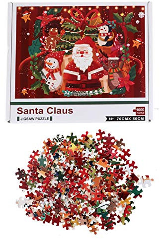 Toyvian Weihnachtspuzzle Aus Dickem Papier Mit 1000 Teilen Puzzlespielzeug Dekompressionspuzzle Für Familie Und Freunde