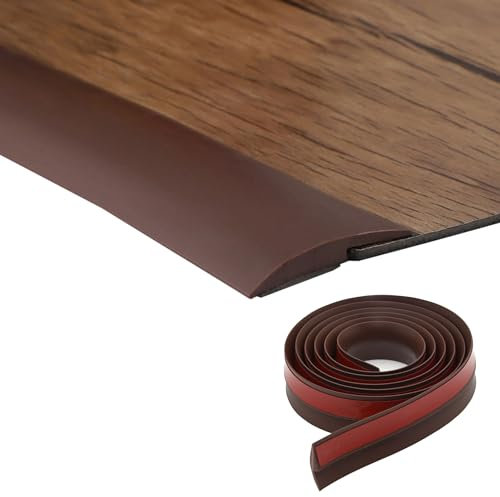 2M Self-Adhesive Floor Transition Strips Carpet Trim – Strong Adhesive, Ideal for Carpet, Laminate, and Tile Thresholds, Doorways, and Edging (3mm,Brwon)