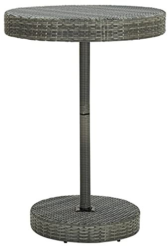Gecheer Gartentisch Beistelltisch Gartenmöbel Tisch Balkontisch Loungetisch Couchtisch Kaffeetisch Terrassentisch Poly Rattan Grau 75,5x106 cm