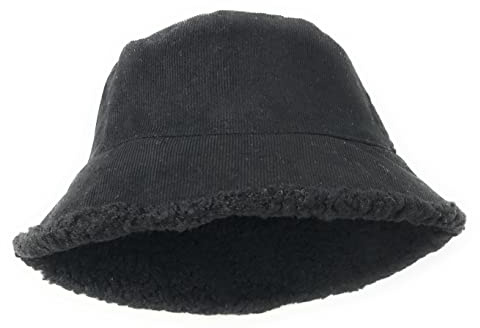 KGM Chapeau bob en cordon avec doublure en polaire Borg Teddy Bear pour homme et femme