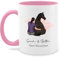 Tasse Tassen 325ml - Pferde - Frau mit Pferd I Wunschtext I Wunschname Text I Geschenk Reiter - 325 ml - Rosa - geschenke für pferdefrauen reitersachen pferden pferd- glühweintassen frauen