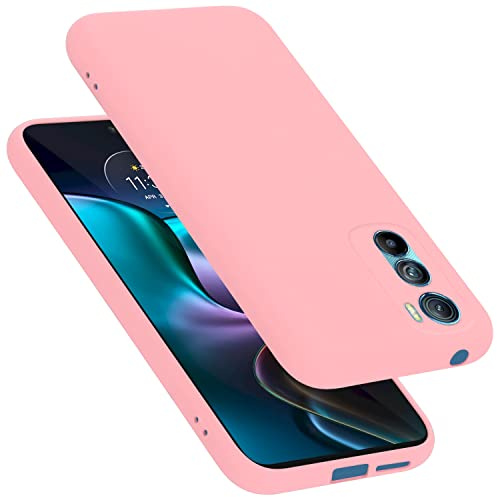 Cadorabo Hülle kompatibel mit Motorola Edge 30 Hülle Silikon Handyhülle für Edge 30 Case aus flüssigem Silikon- Kratzfeste und stoßfeste dünne TPU Schutzhülle - Liquid PINK