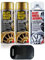 4TRESS E-Tech 2 x 400ml Drift Gold Chip Resistant Alloy Wheel Spray Paint, 1 x Clear Lacquer Car Alloy Wheel Paint (3 Cans In Total) Non Slip Car Dash Mat
