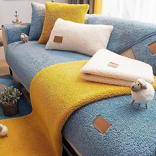 WEJOY Samt Sofabezug 1 2 3 4 sitzer,L Form Sofaüberwurf,Sofa überzug Ecksofa Pets Dog Couch überzug Anti-rutsch Sofa Überwurf,Sofaschoner