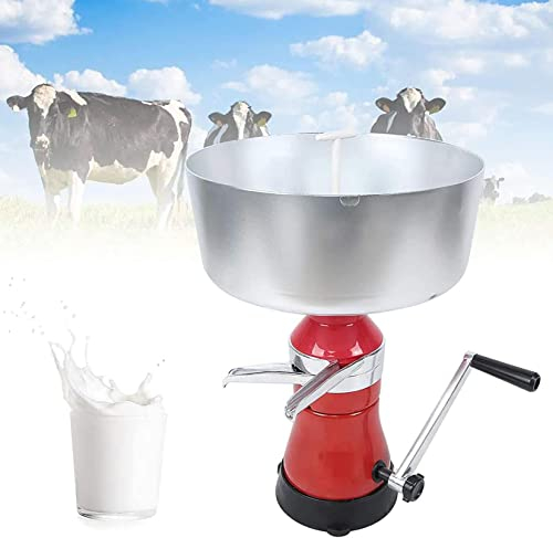 Separador de crema de aleación de aluminio, separador de crema manual Máquina separadora de leche para uso doméstico en granjas lecheras, convirtiendo leche cruda o entera en crema y leche descre