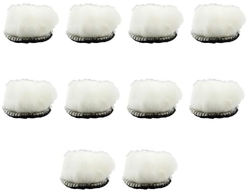 BokWin 10 Stück weiche Polierpads 50 mm Wolle Polierpads mit Klettverschluss Schneidpad für Auto Glas Möbel