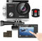 Dragon Touch Vision 3 Pro Underwater Action Camera HD 4K Touch Screen 20MP 30M Waterproof Adjustable Viewing Angle WiFi Sports Camcorder with Remote Control Accessories Headset